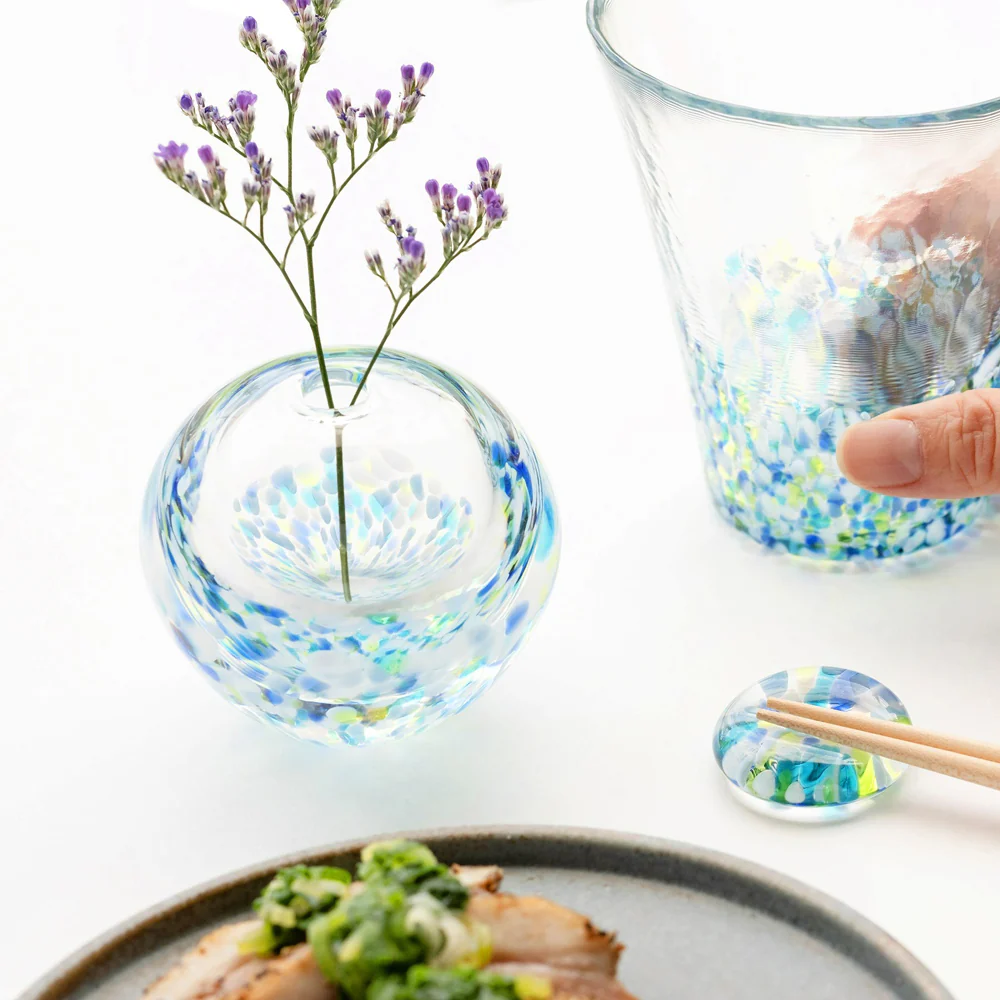 Tsugaru Vidro Flower Vase: Blue - Image 3