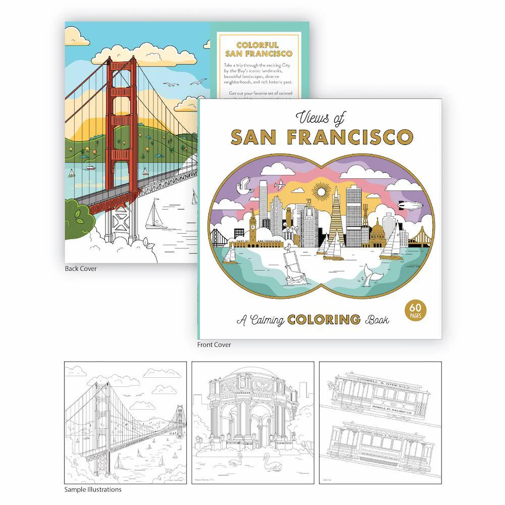 Views of San Francisco Calming Coloring Book - Image 3